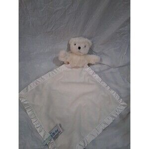 Vintage Lovey, My Banky Michael White Angel Bear Wings Satin Trim Blanket